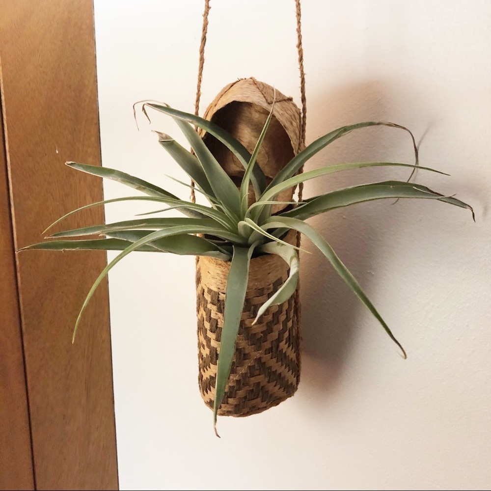 🌿 Handmade Woven Basket Bag Hanging Planter